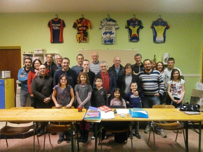 Photo de la première réunion du Vélo Club Montcellien